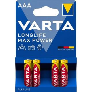 B2X  Confezione da 4 batterie alcaline AAA Longlife Max Power LR3 