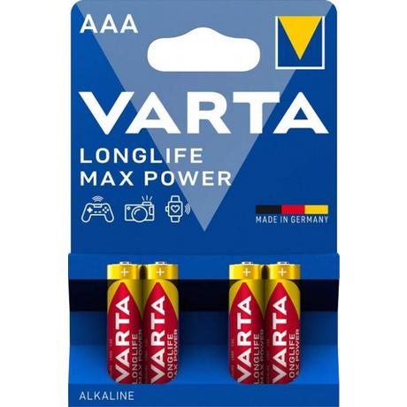 B2X  Confezione da 4 batterie alcaline AAA Longlife Max Power LR3 