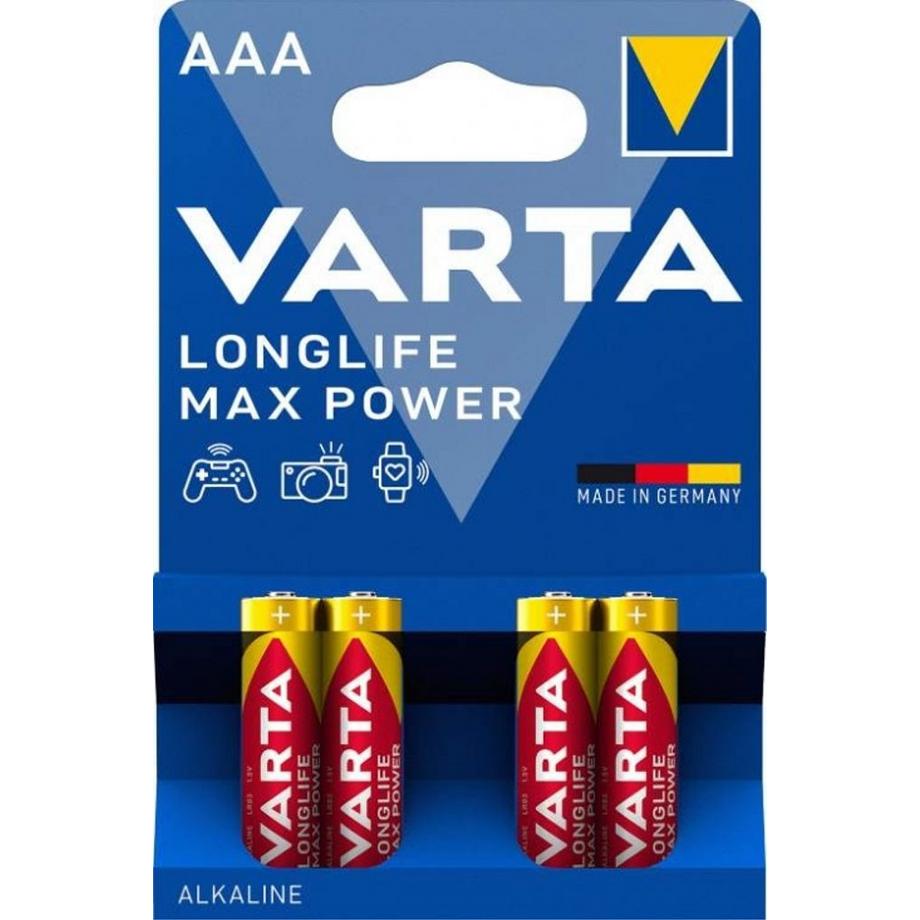 Confezione da 4 batterie alcaline AAA Longlife Max Power LR3