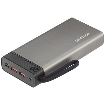 PB-20-PD3.0 Powerbank 20000 mAh Power Delivery 3.0 LiPo Grau-Schwarz Statusanzeige