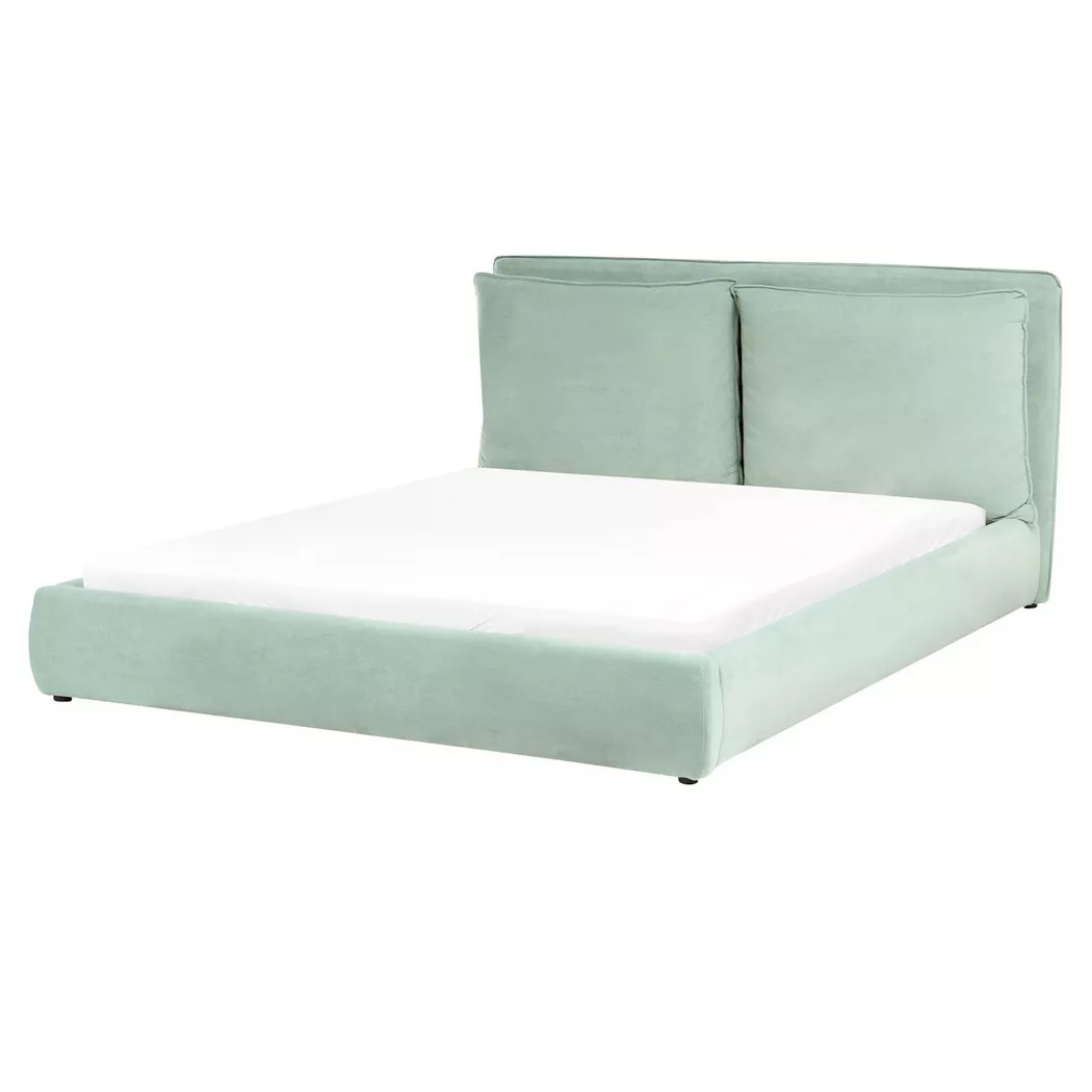Beliani - Wasserbett aus Samtstoff  BAJONNA, Mint
