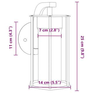 VidaXL Applique murale d'extérieur acier inoxydable  