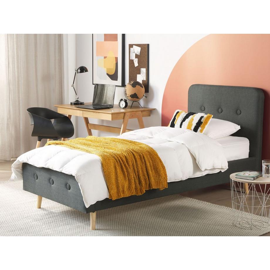 Beliani Letto con rete a doghe en Poliestere Moderno RENNES  