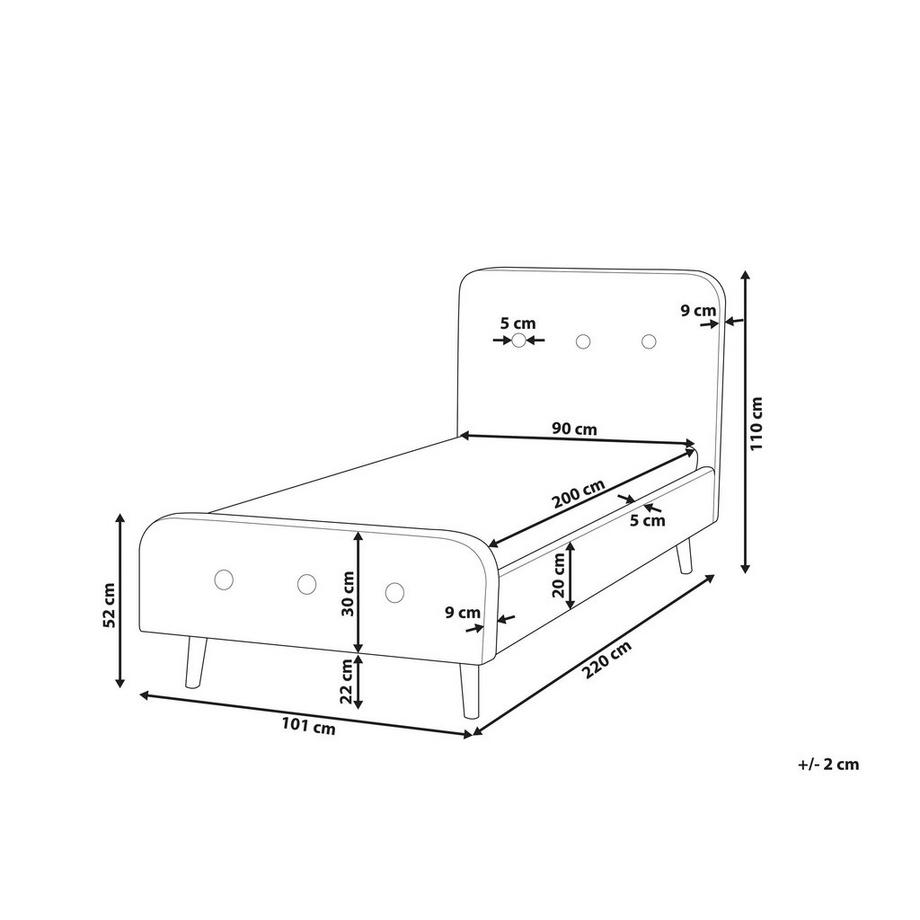 Beliani Letto con rete a doghe en Poliestere Moderno RENNES  
