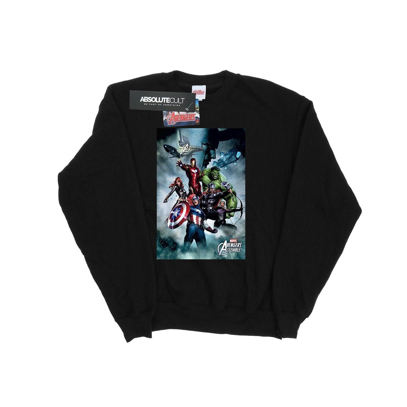 Image of Avengers Assemble Team Montage Sweatshirt Herren Schwarz XXL
