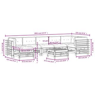 VidaXL set divani da giardino Legno di pino impregnato  