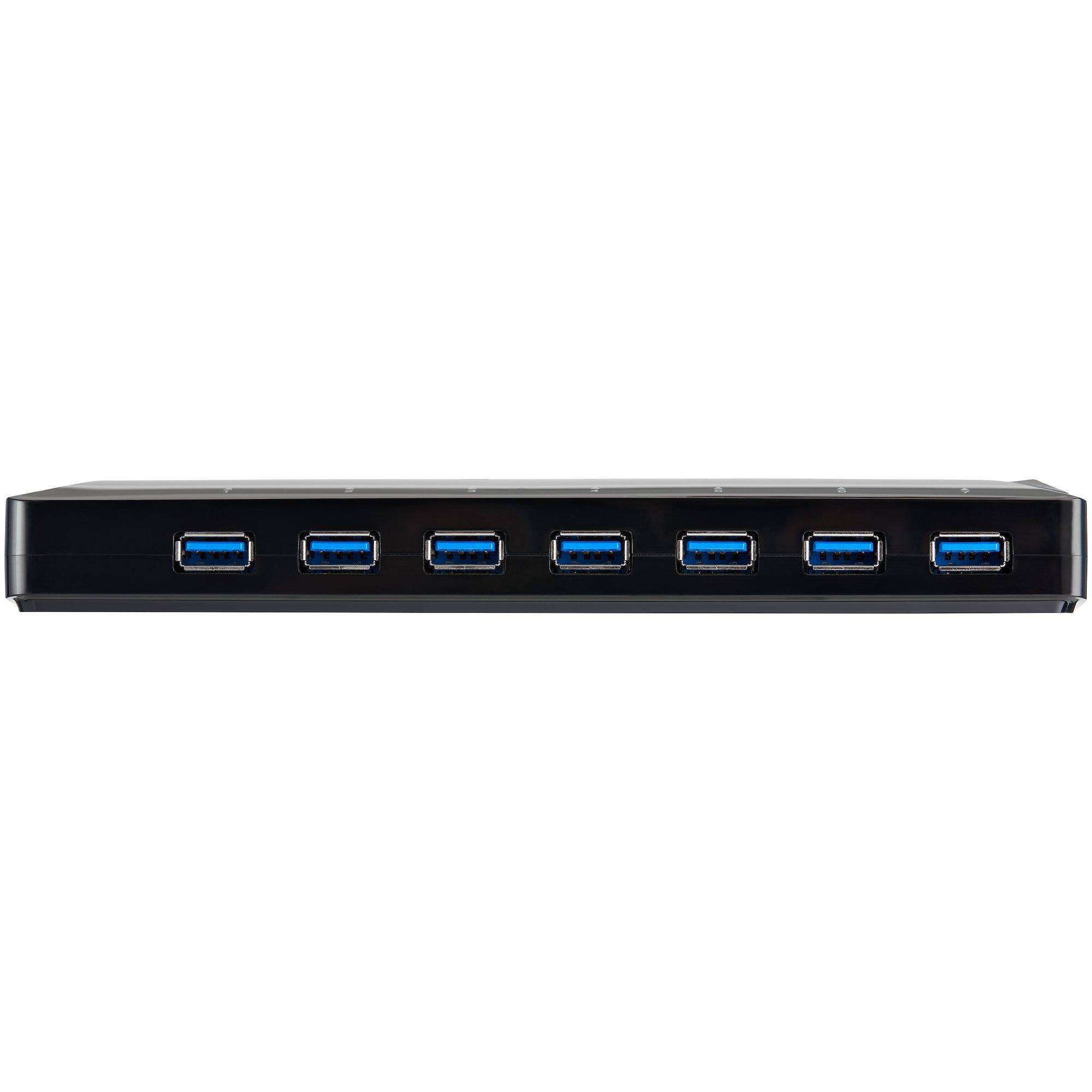 STARTECH  Hub USB 3.0 a 7 Porte con Porte di Ricarica Dedicate - 2 Porte x 2,4 Amp 