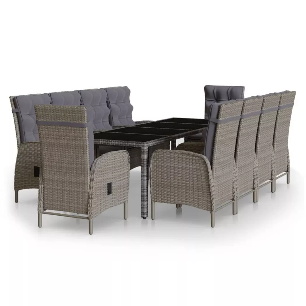 VidaXL - set da pranzo da giardino, One Size, Grigio