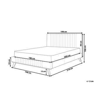 Beliani Letto con rete a doghe en Ciniglia Moderno TALENCE  