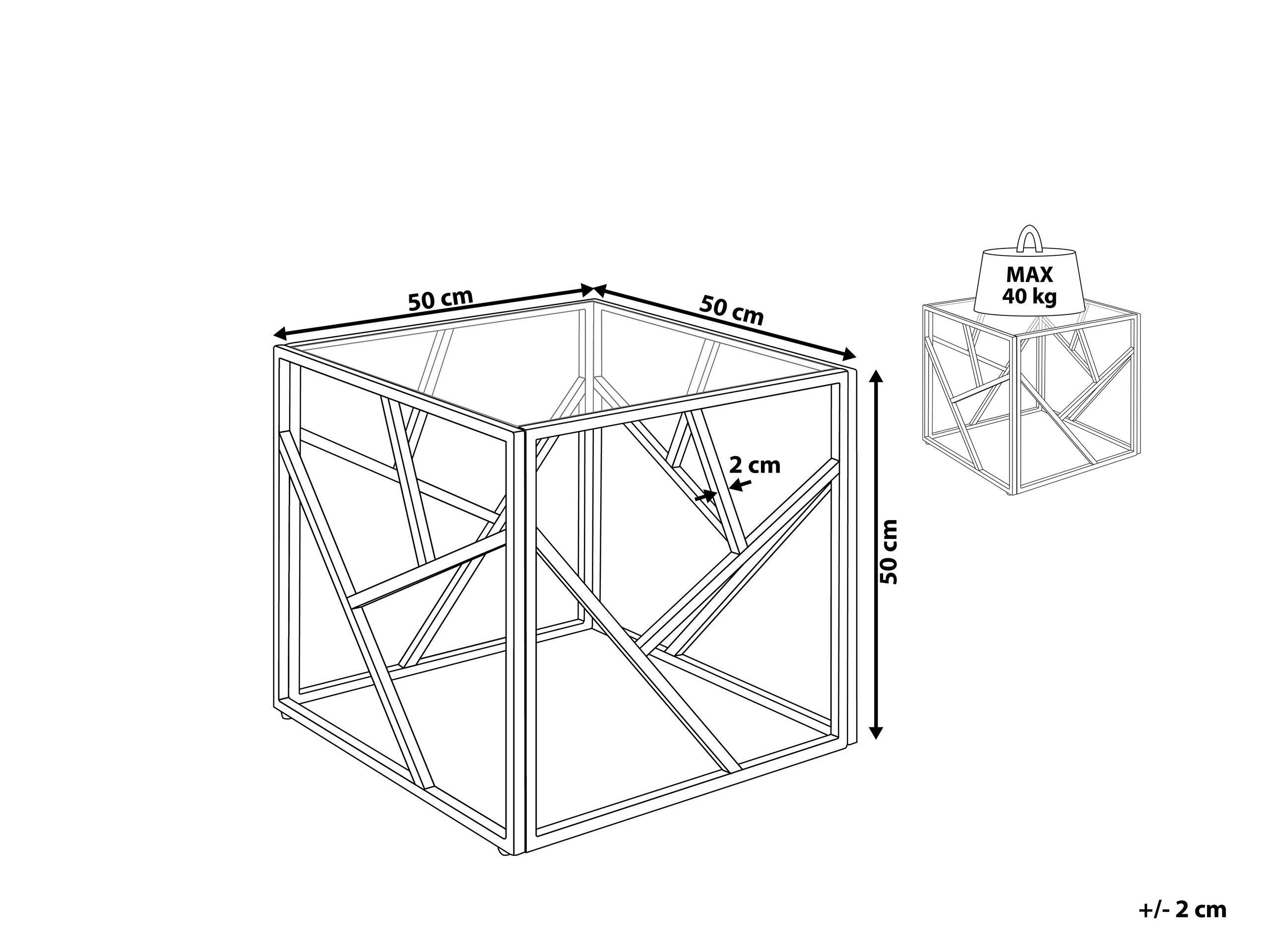 Beliani Table d'appoint en Verre Moderne ORLAND  