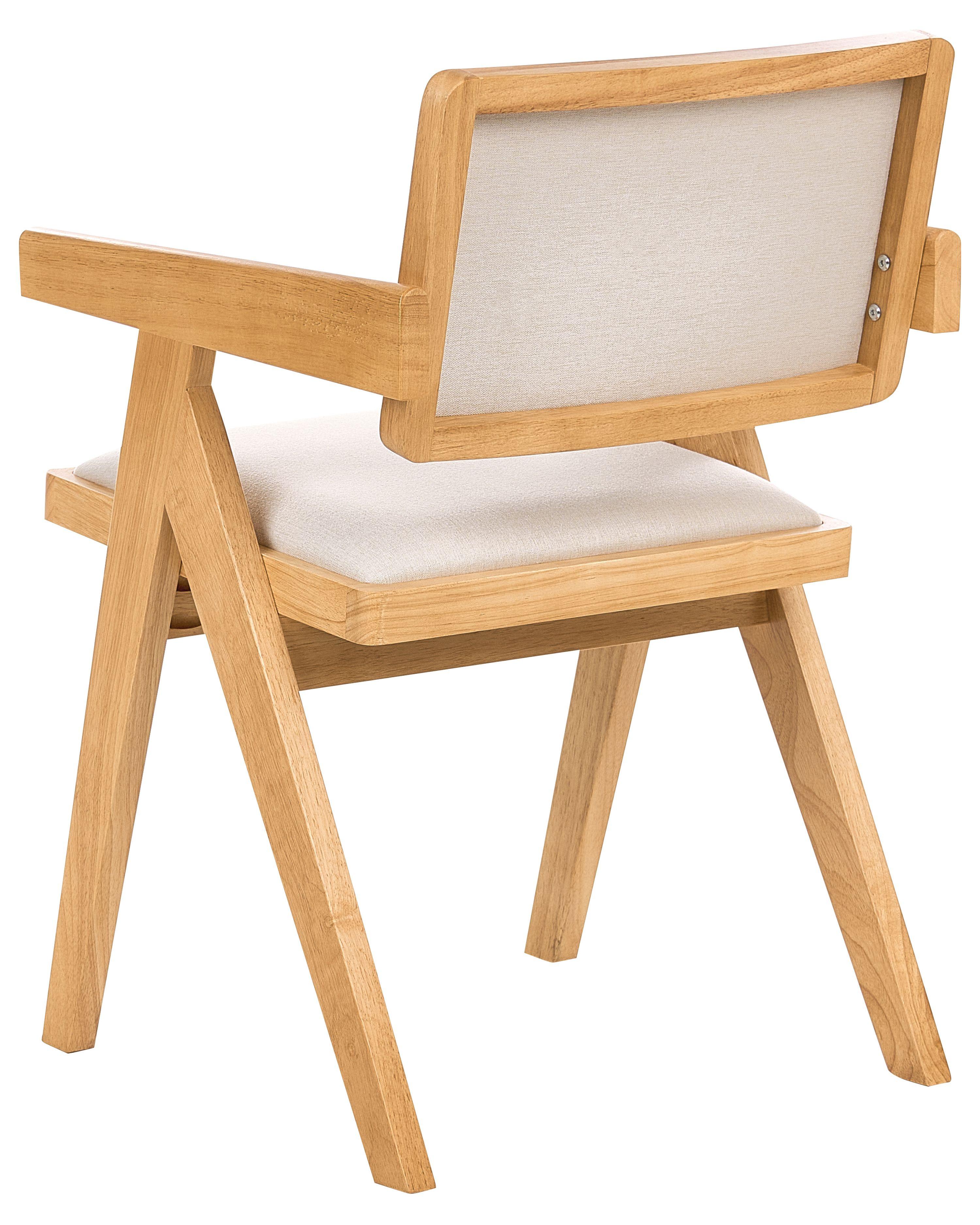 Beliani Lot de 2 chaises de salle à manger en Bois d'hévéa Rétro CARMODY  