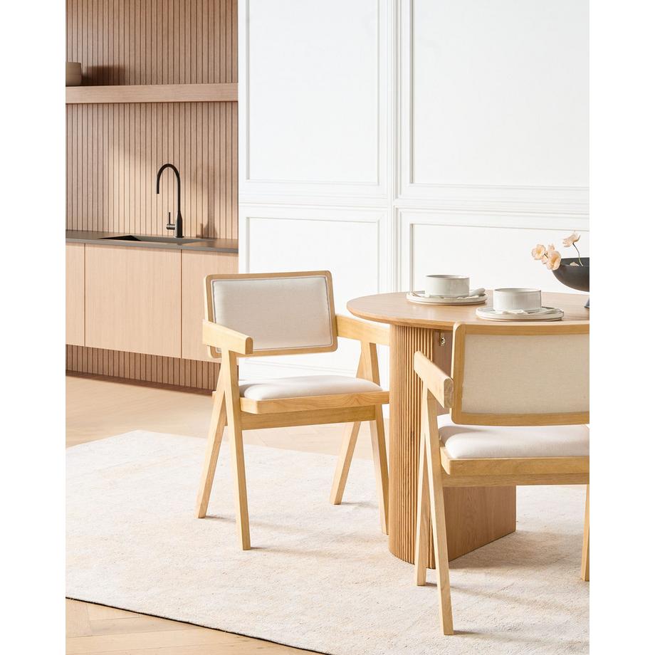 Beliani Set di 2 sedie da pranzo en Legno di caucciù  CARMODY  