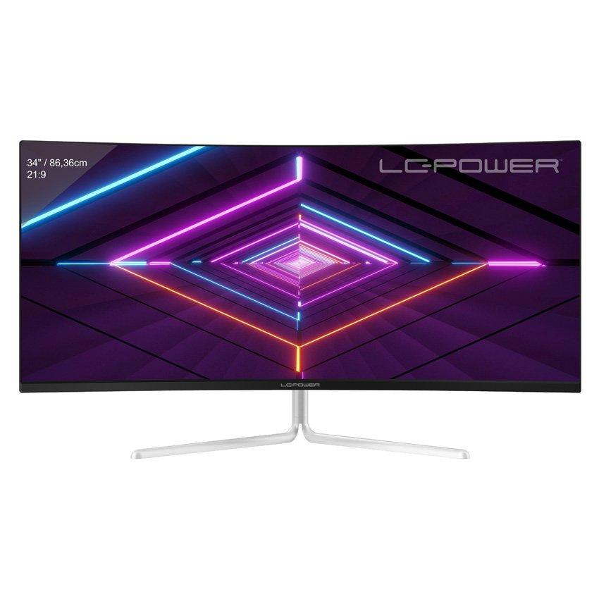 LC-POWER  LC-M34-UWQHD-100-C-V3 écran plat de PC 86,4 cm (34") 3440 x 1440 pixels UltraWide Quad HD LCD Blanc 