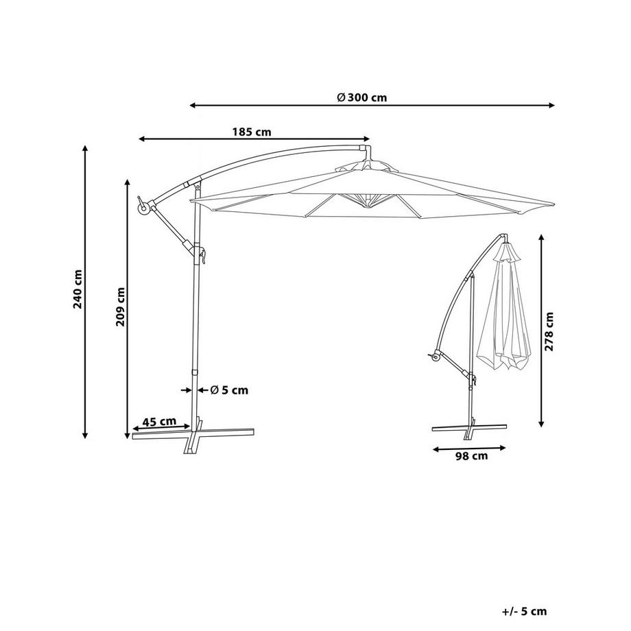 Beliani Parasol suspendu en Tissu RAVENNA  