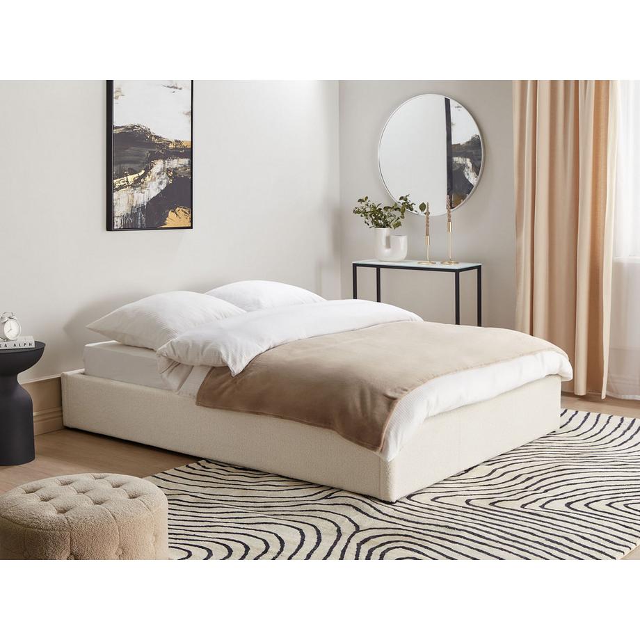 Beliani Letto con ottomano senza testata en Bouclé Scandinavo DINAN  