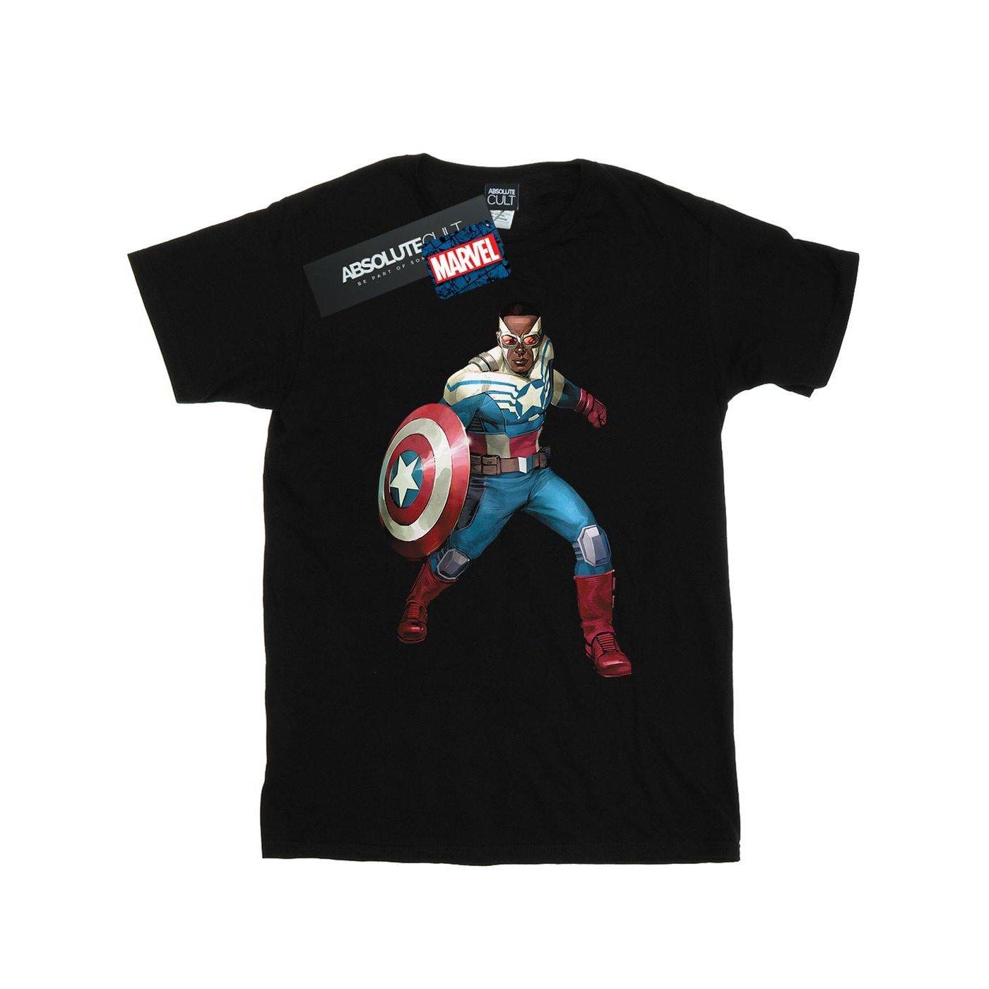 Image of Falcon Is Captain America Tshirt Herren Schwarz 5XL