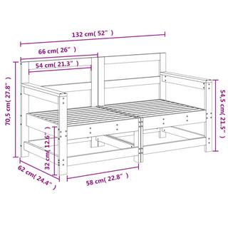 VidaXL Canapé d'angle de jardin bois  