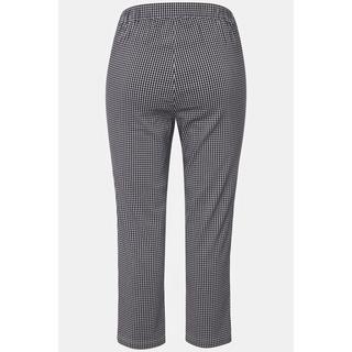 Ulla Popken  Pantaloni a 7/8 modello Sienna molto elasticizzati di bengalina con quadretto vichy 