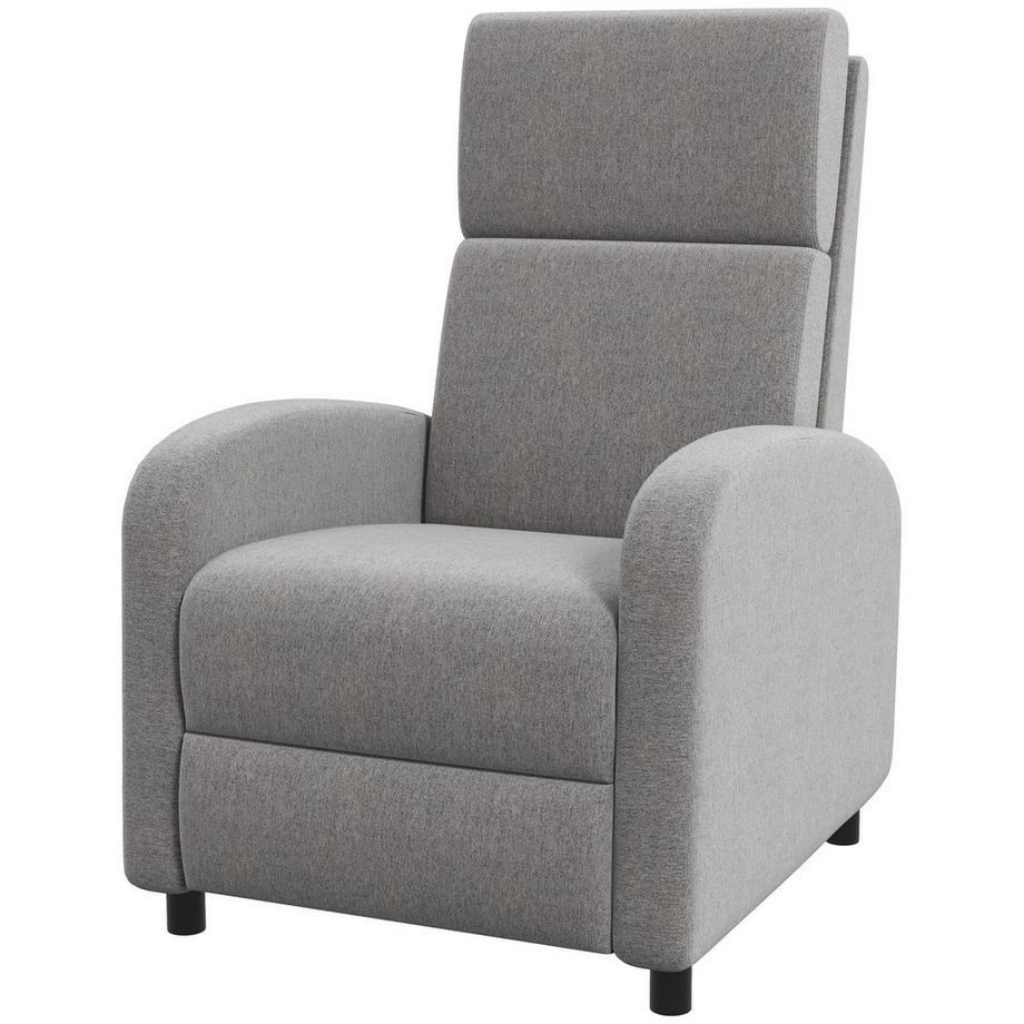 Fauteuil De Relaxation, Fauteuil Tv Avec Fonction Inclinable, Fauteuil Tv Rembourré, Fauteuil Inclinable Aspect Lin, Repose-Pieds, Capacité De Charge Jusqu'À 120 Kg, Pour Salon, Gris
