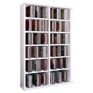 VCM Holz CD DVD Stand Regal | CD Regal mit Platz für 300 CDs oder 130 DVDs oder 72-Videos | Maße: H. 92 x B. 60 x T. 18 cm. | Elegantes DVD Regal | Blu  