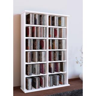 VCM Holz CD DVD Stand Regal | CD Regal mit Platz für 300 CDs oder 130 DVDs oder 72-Videos | Maße: H. 92 x B. 60 x T. 18 cm. | Elegantes DVD Regal | Blu  