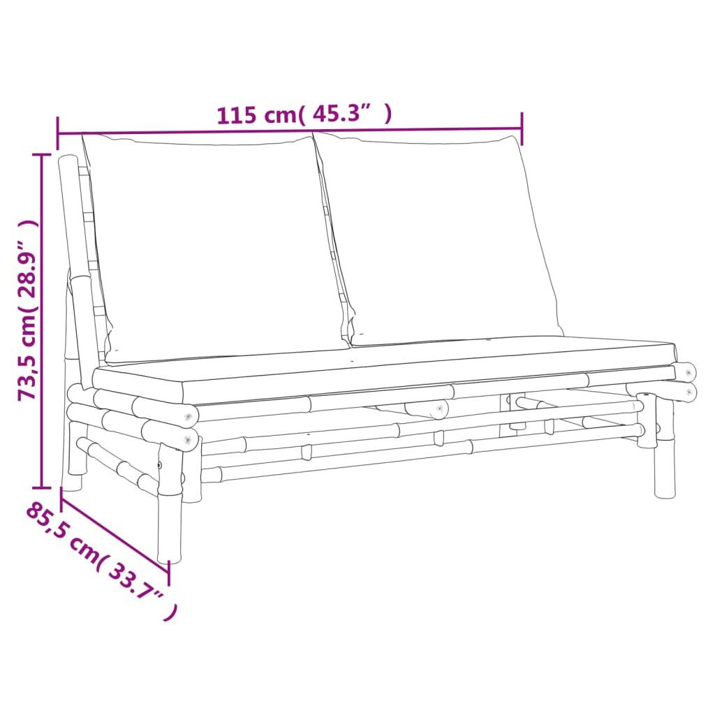 VidaXL Banc de jardin bambou  