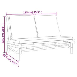 VidaXL Banc de jardin bambou  