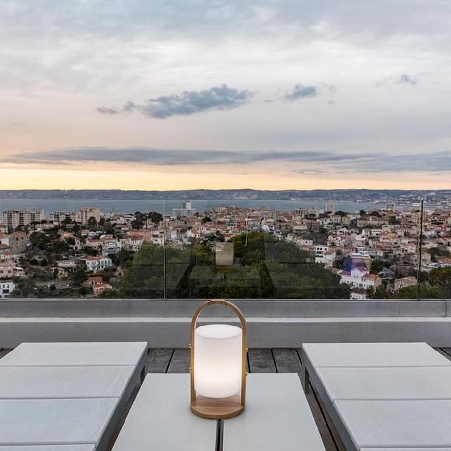 Lumisky  2er-Set kabellose dimmbare LED-Laternen 2x WOODY H37CM 