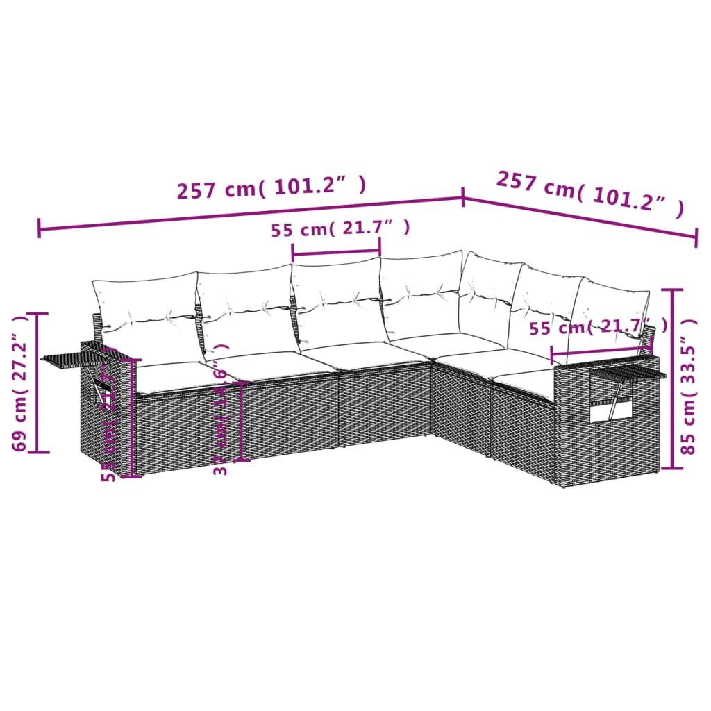 VidaXL Ensemble de canapés de jardin rotin synthétique  