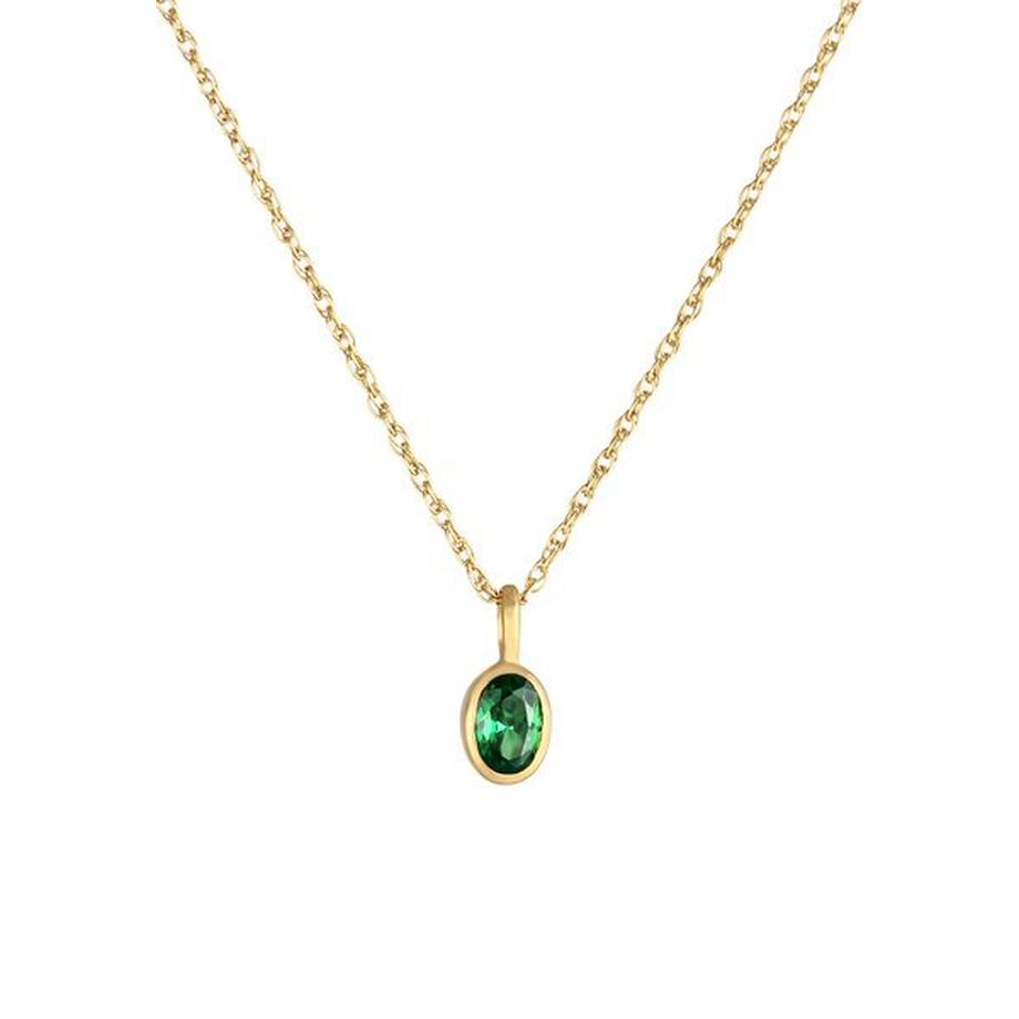 Elli  Halskette Zirkonia Schmuckstein Smaragdgrün 