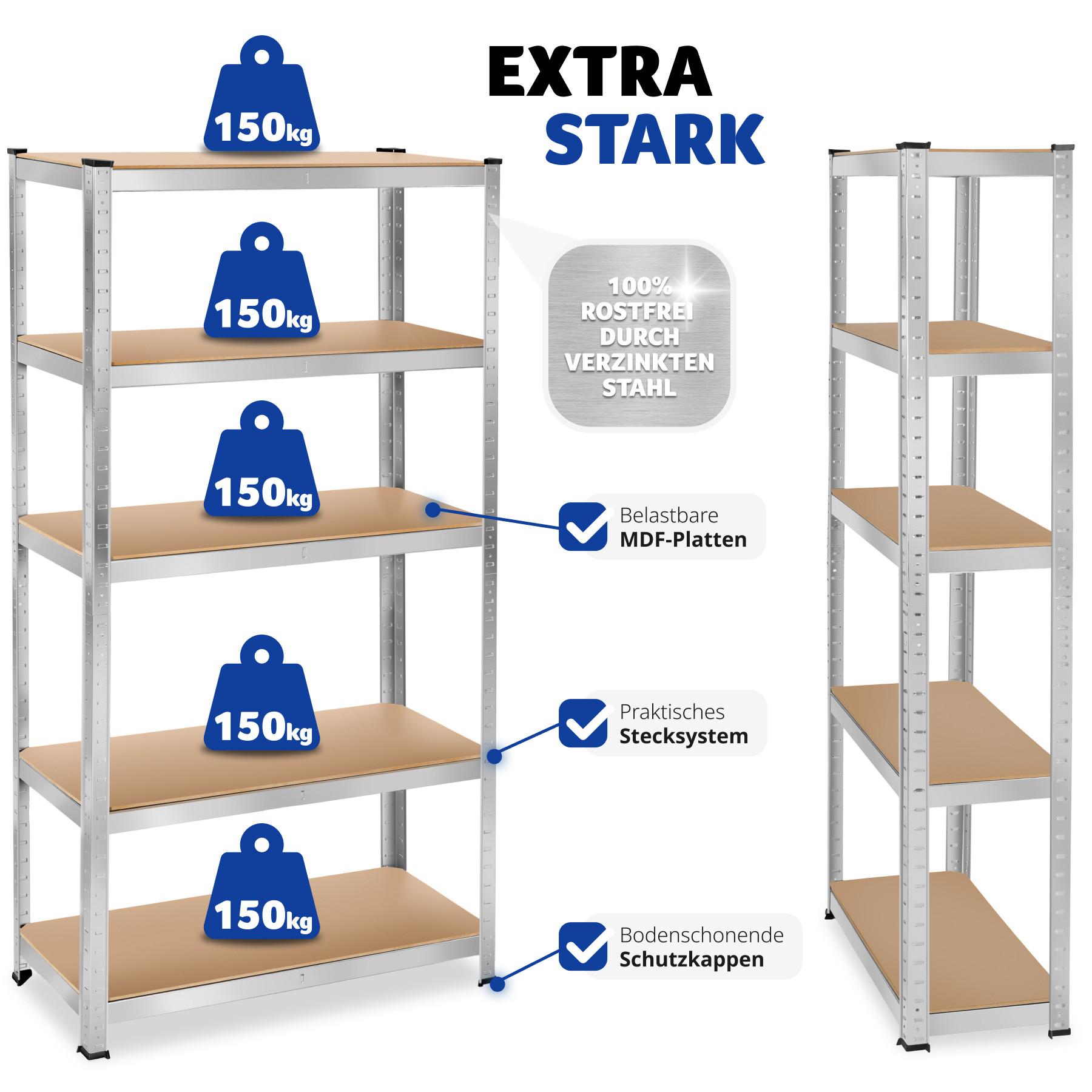 Tectake Etagère charge lourde 5 plateaux Konrad  