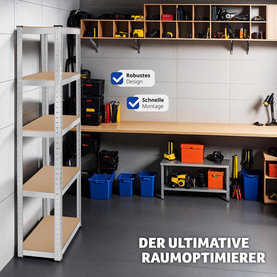 Tectake Schwerlastregal   in verschiedenen Ausführungen verzinktes Stahlgestell  