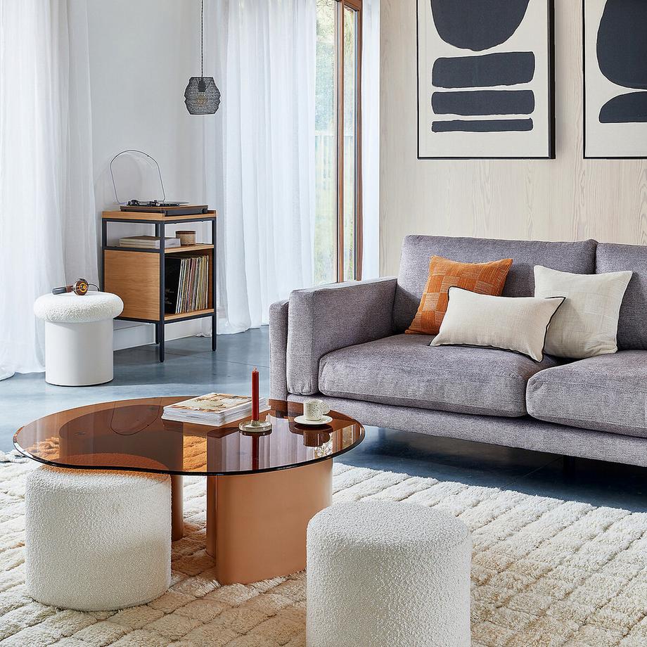 La Redoute Intérieurs Table basse avec 2 poufs  