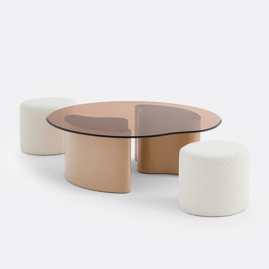 La Redoute Intérieurs Table basse avec 2 poufs  