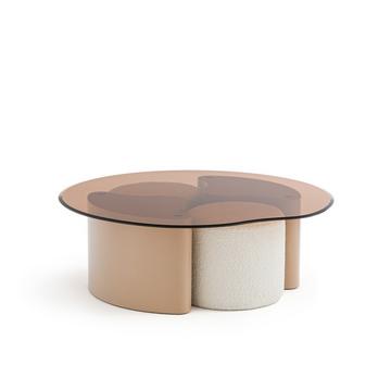 Ensemble table basse et 2 poufs