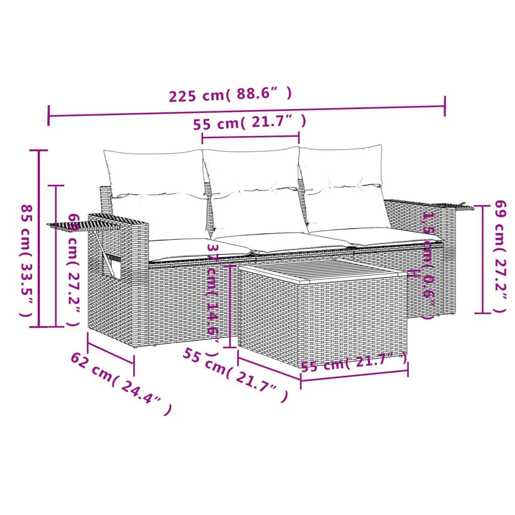 VidaXL Ensemble de canapés de jardin rotin synthétique  