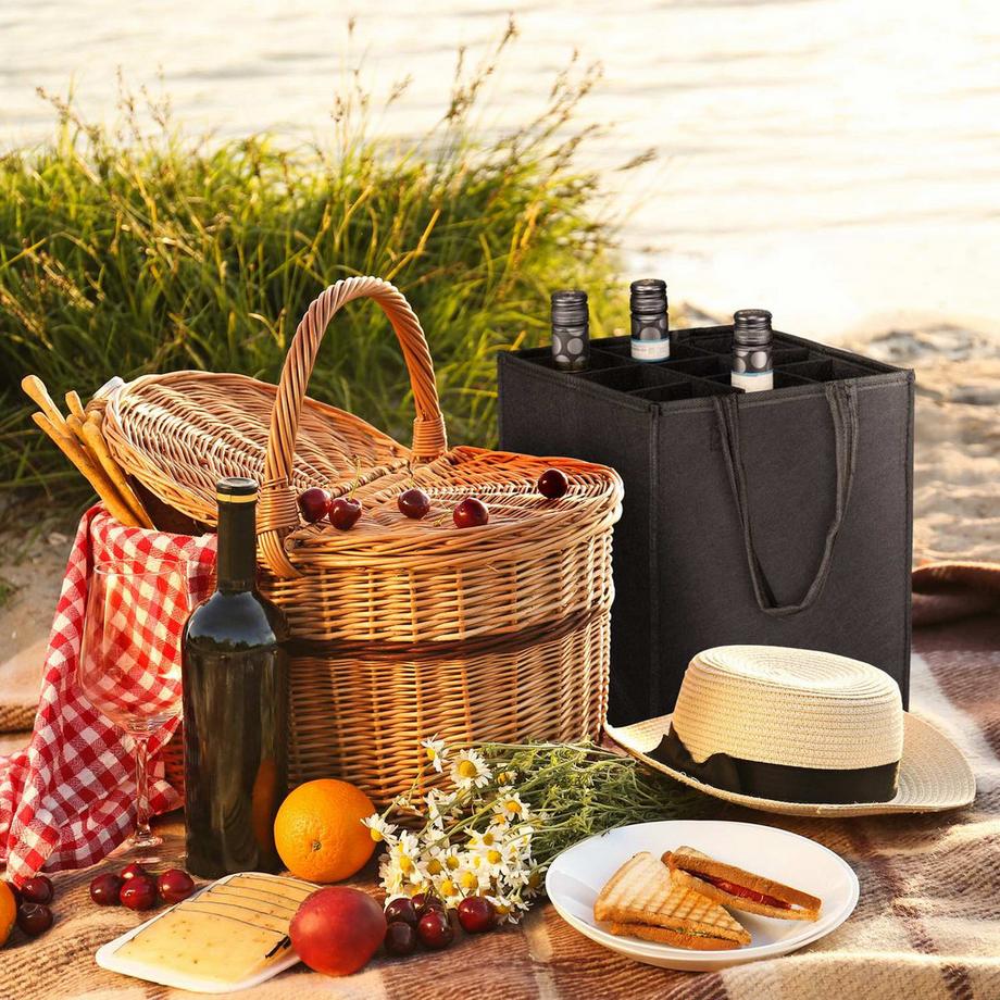 Northix  Flaschentasche für 9 Flaschen Filz 