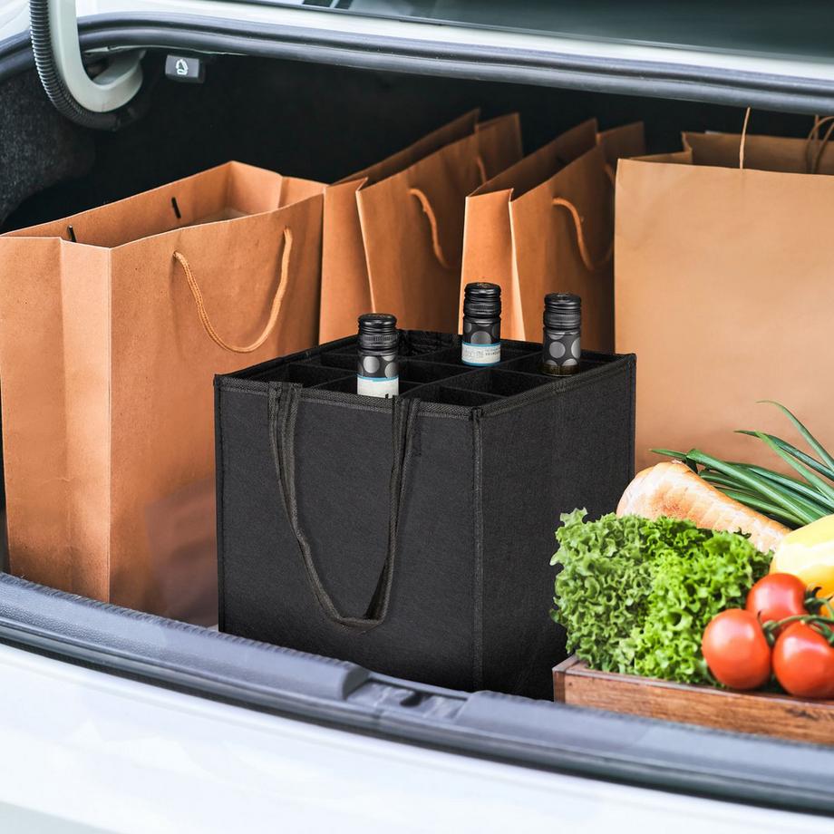 Northix  Flaschentasche für 9 Flaschen Filz 