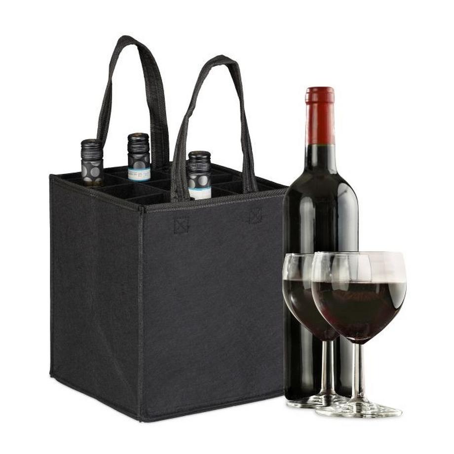 Northix  Flaschentasche für 9 Flaschen Filz 