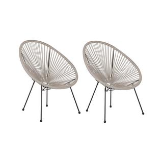 Beliani Lot de 2 chaises en Polyrotin Moderne ACAPULCO II  