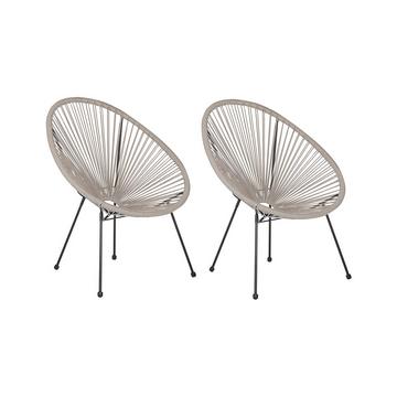 Lot de 2 chaises en Polyrotin Moderne ACAPULCO II