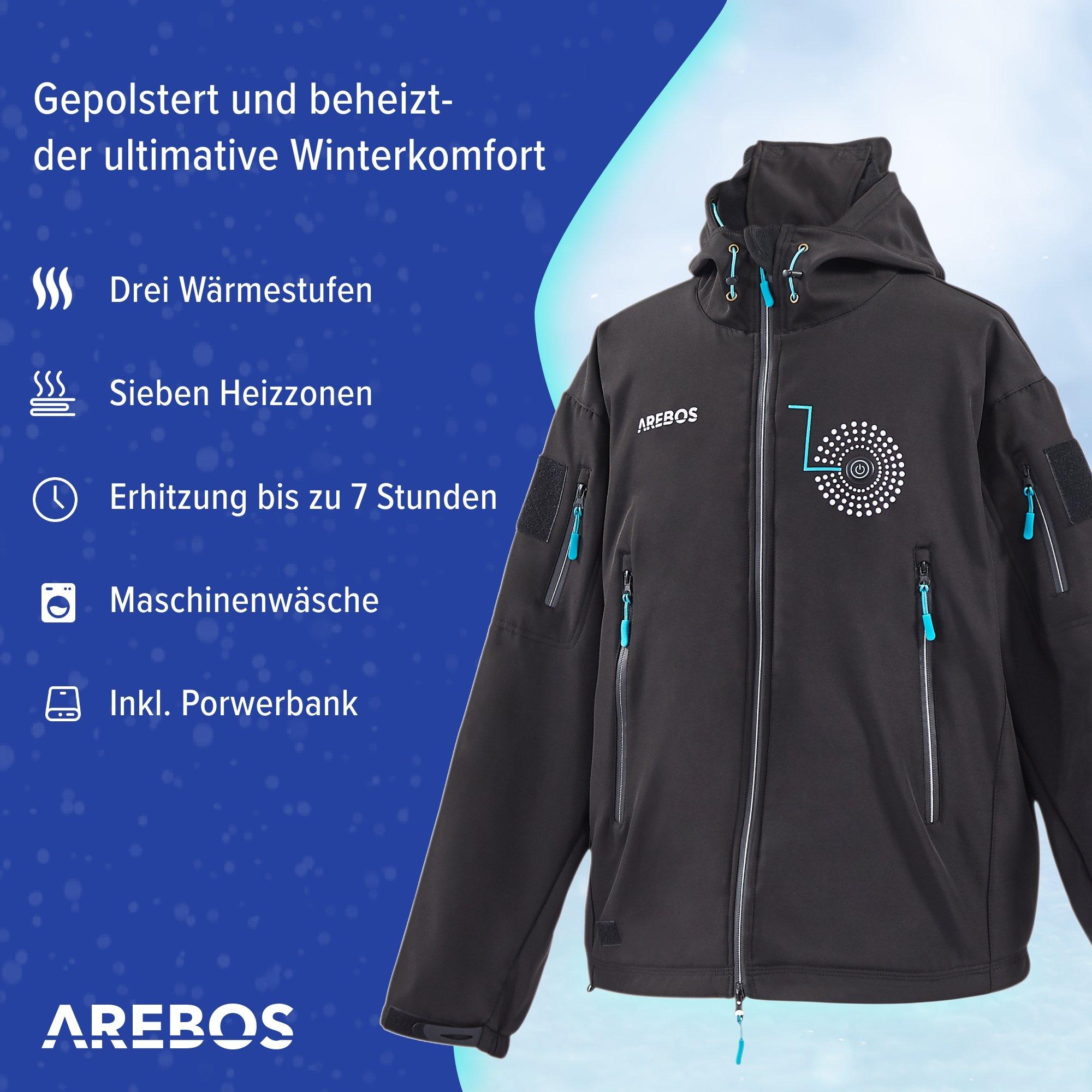 Arebos  Akku Winterjacke | Sportjacke | Outdoor Jacke beheizbar | Thermojacke | Unisex 