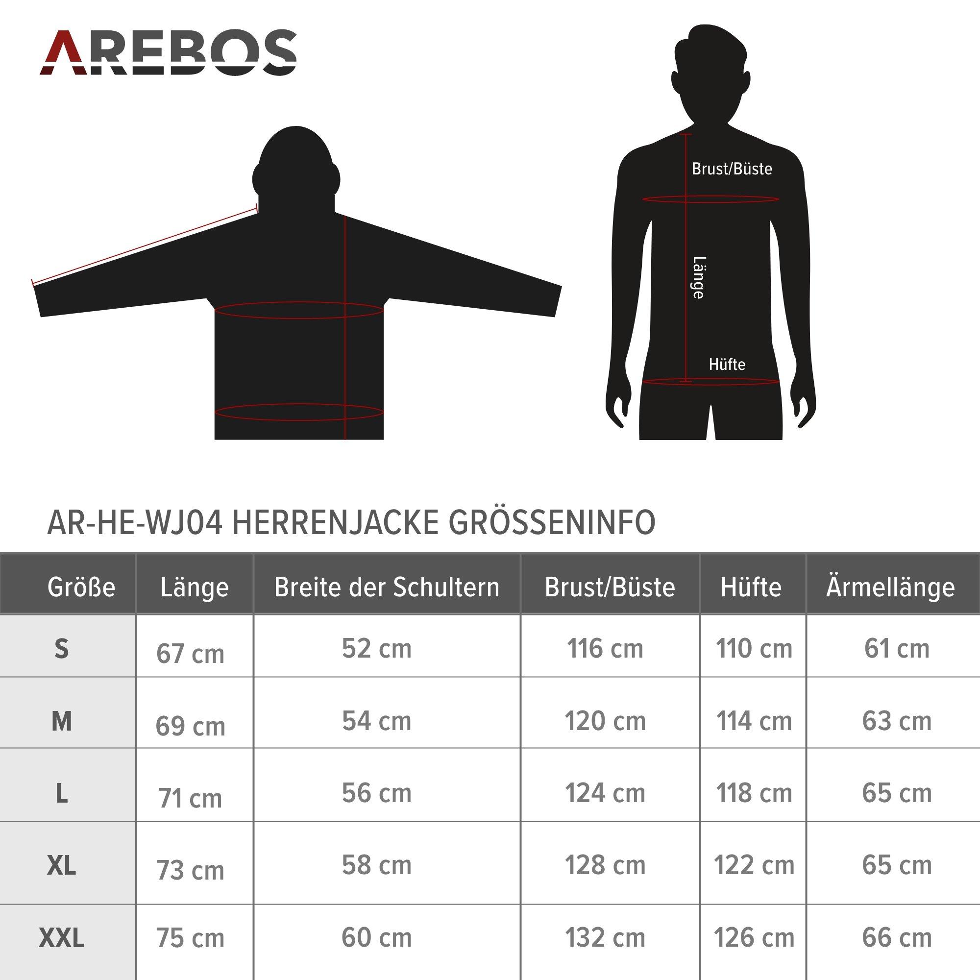 Arebos  Veste d'hiver à batterie | Veste de sport | Veste d'extérieur chauffante | Veste thermique | Unisexe 