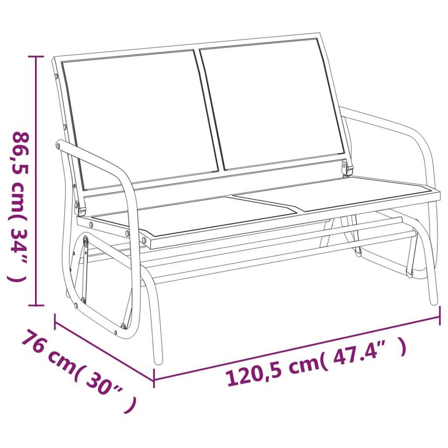VidaXL panca glider da giardino Acciaio  