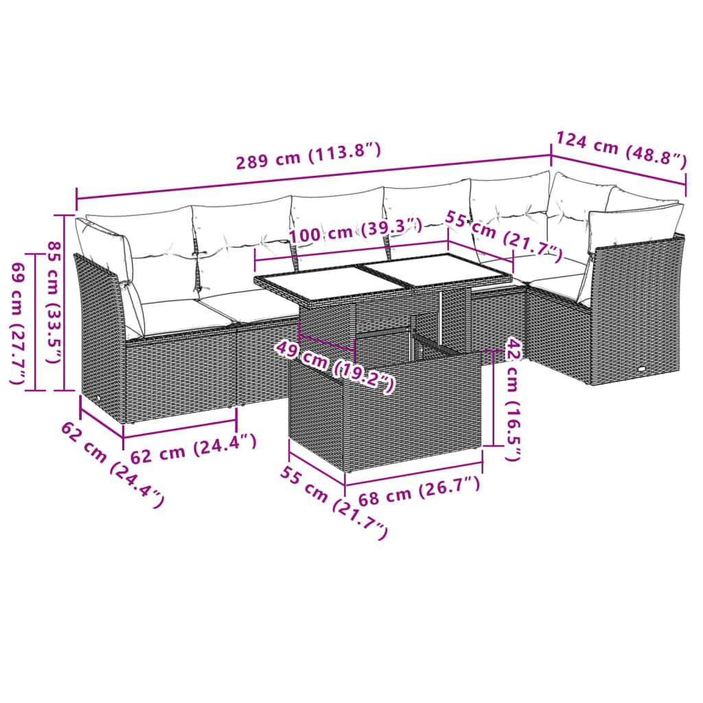 VidaXL set divano da giardino Polirattan  