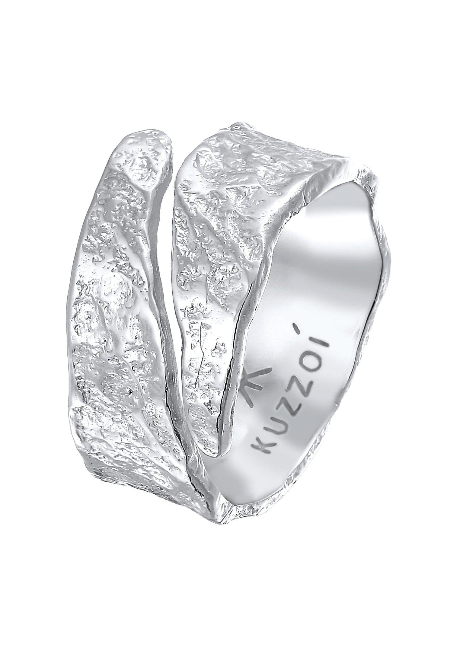 Image of Ring Bandring Struktur Used Look 925 Silber Damen Silber 64mm