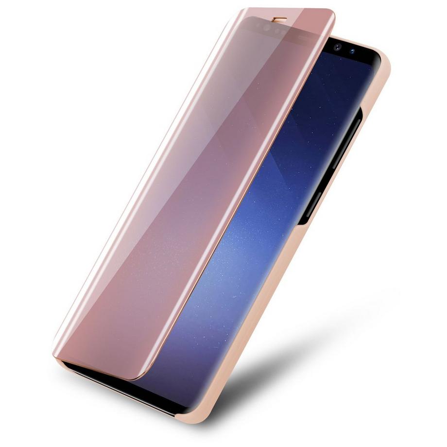 Cadorabo  Housse compatible avec Samsung Galaxy S9 - Clear View étui de protection miroir avec fonction de support Protection à 360 degrés 