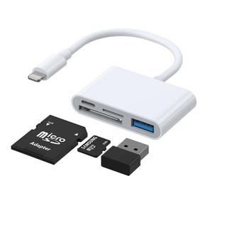 B2X  4-in-1 Lightning auf USB-A, SD/TF, Lightning – Weiß 