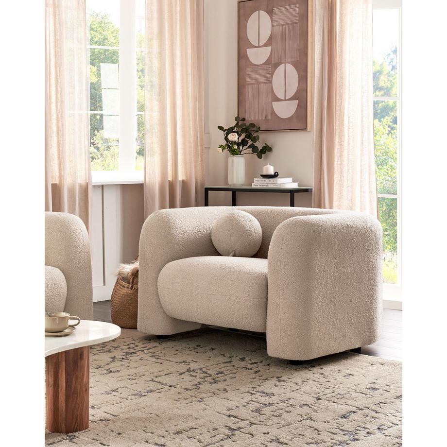 Beliani Sessel aus Bouclé Minimalistisch LEIREN  