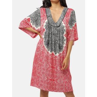 Admas  Robe de plage manches trois-quarts Beach Paisley 